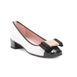 PRETTY BALLERINAS White Made In Spain Leather Odette Heeled Pumps